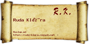 Ruda Klára névjegykártya