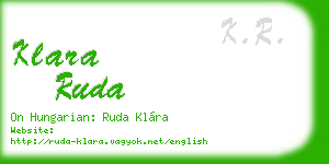 klara ruda business card