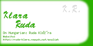 klara ruda business card